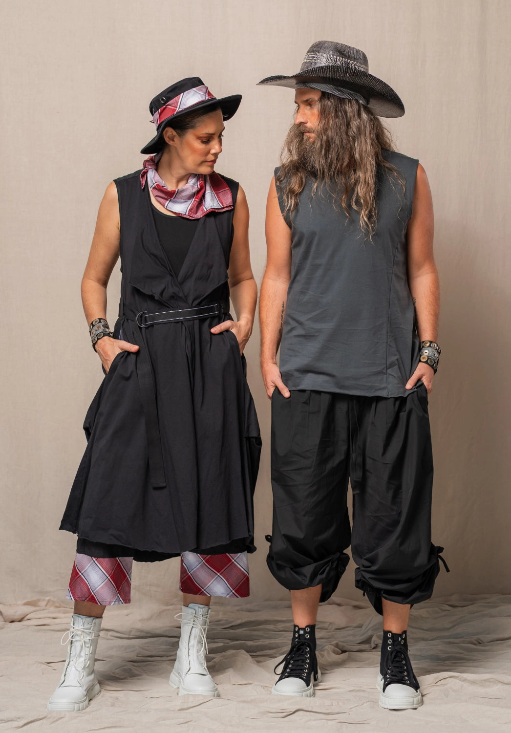 Archie long tank granite organic cotton