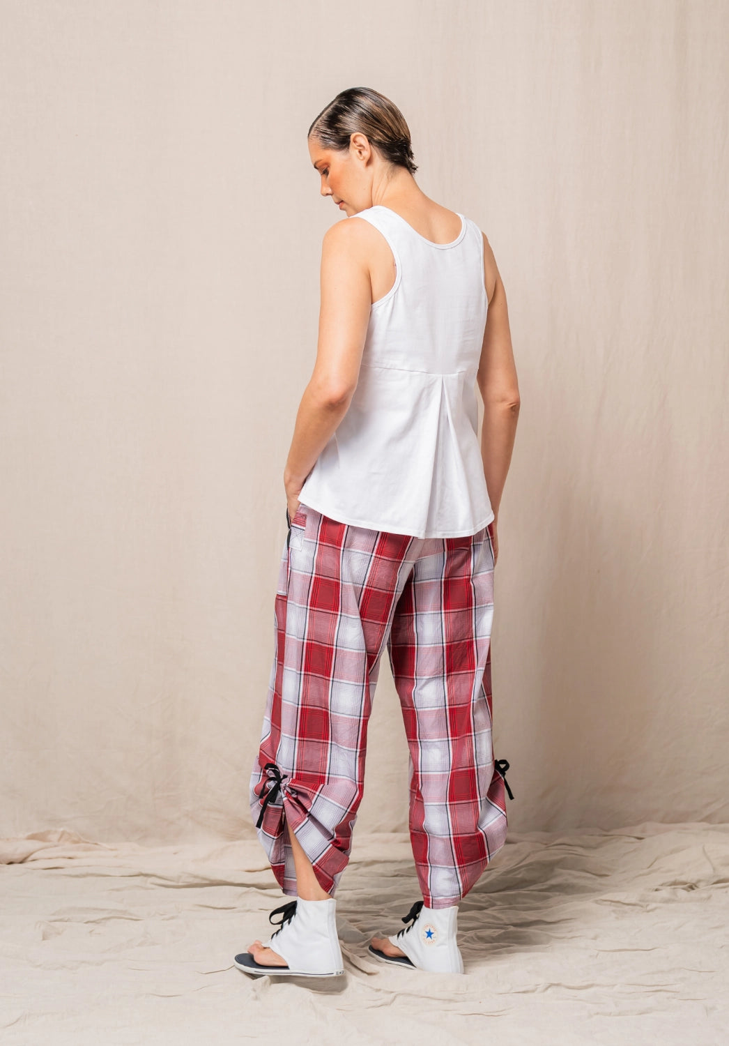 Abby top white stretch cotton