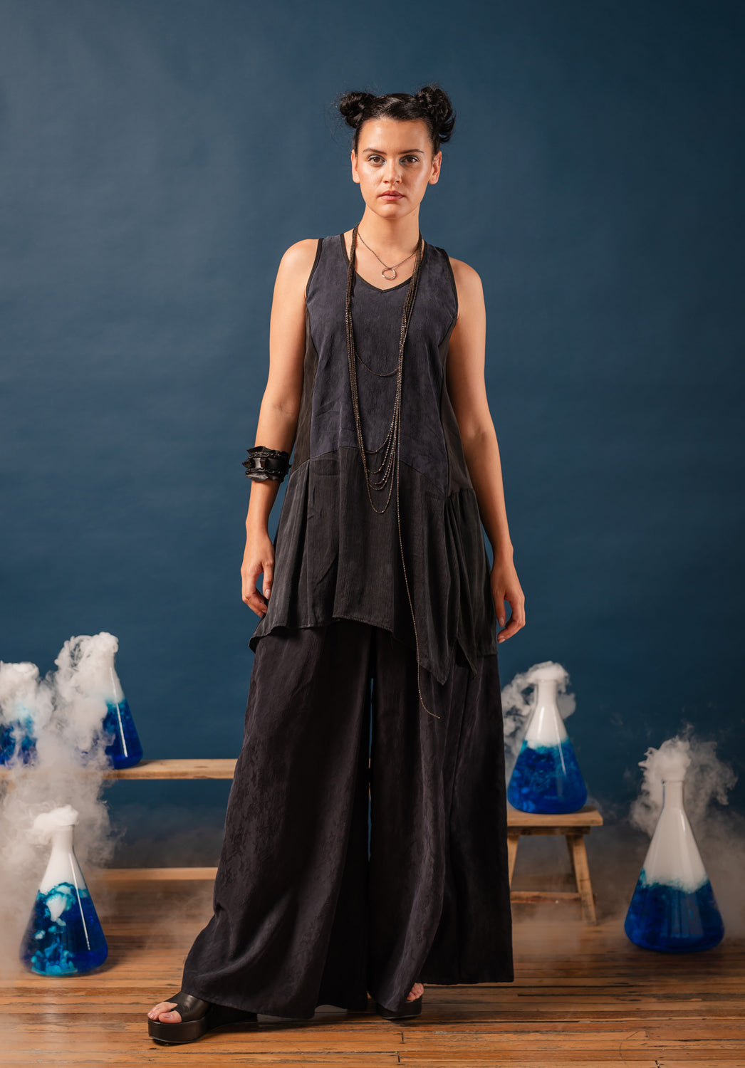 Japanese cupro tunic made in Brisbane, Australia