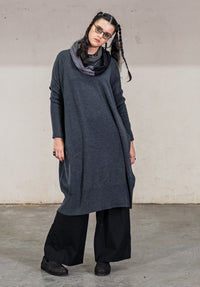 Luna Gallery - Merino Long Dress - Charcoal