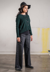 Luna Gallery - Merino Rib Sleeve Cardi Fir