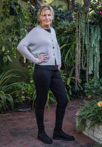 Luna Gallery - Merino Rib Sleeve Cardi Bone