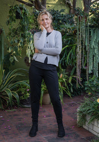 Luna Gallery - Merino Rib Sleeve Cardi Bone