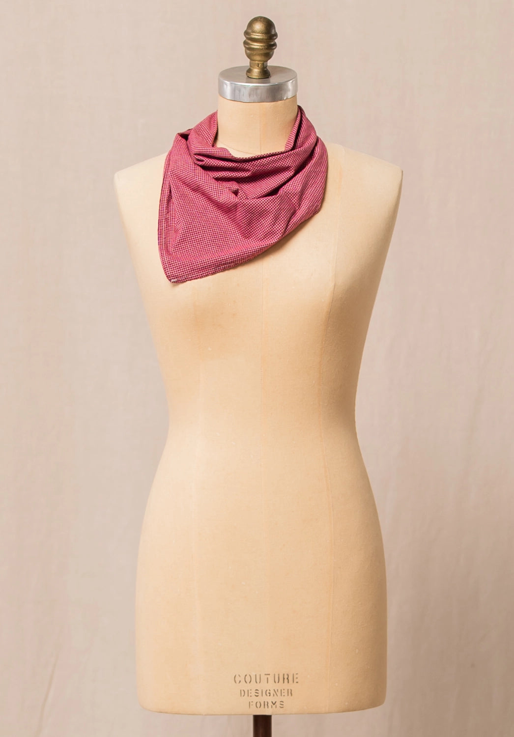 Red Mini Check Bandana