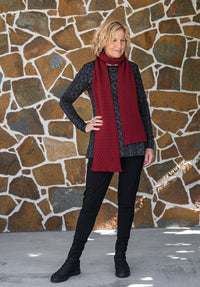 Luna Gallery - Wobble Knit Scarf - black, ruby or bone