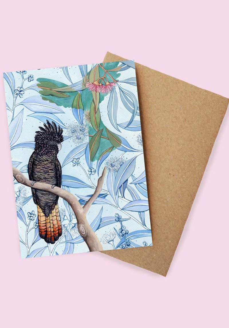 Red Tail Black Cockatoo Greeting Card