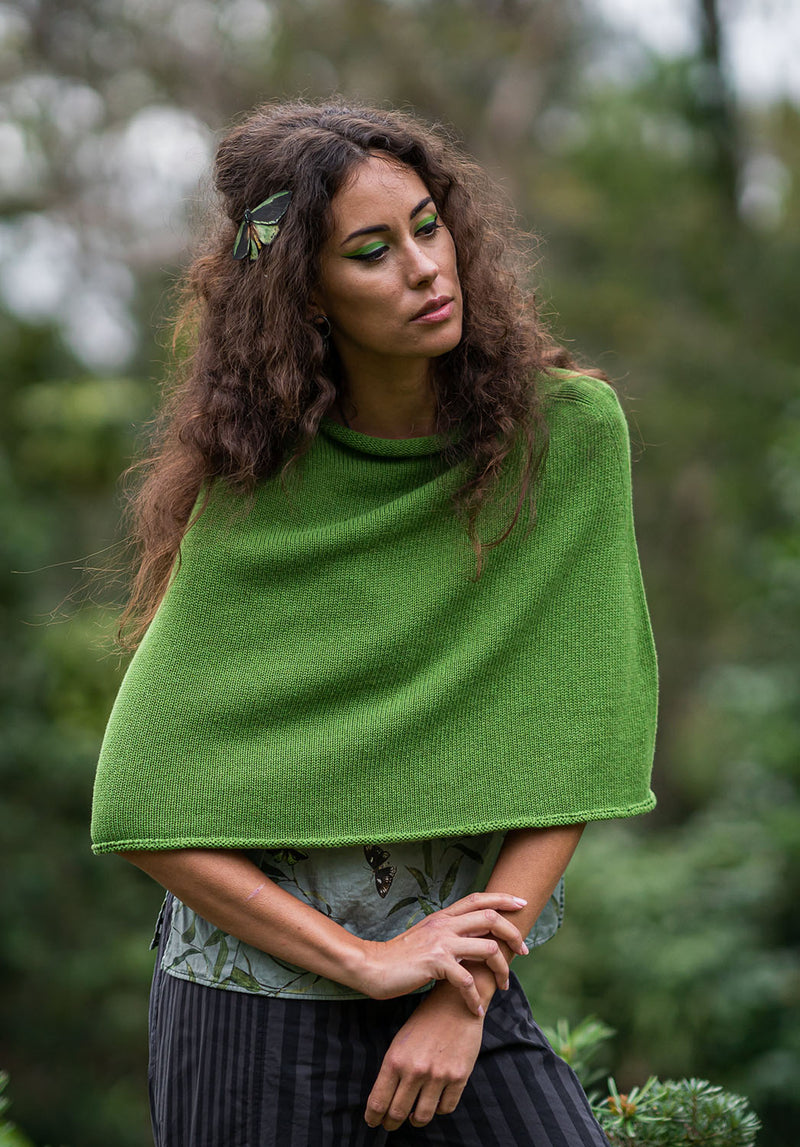 cotton poncho, australian made knitwear, zero waste clothing