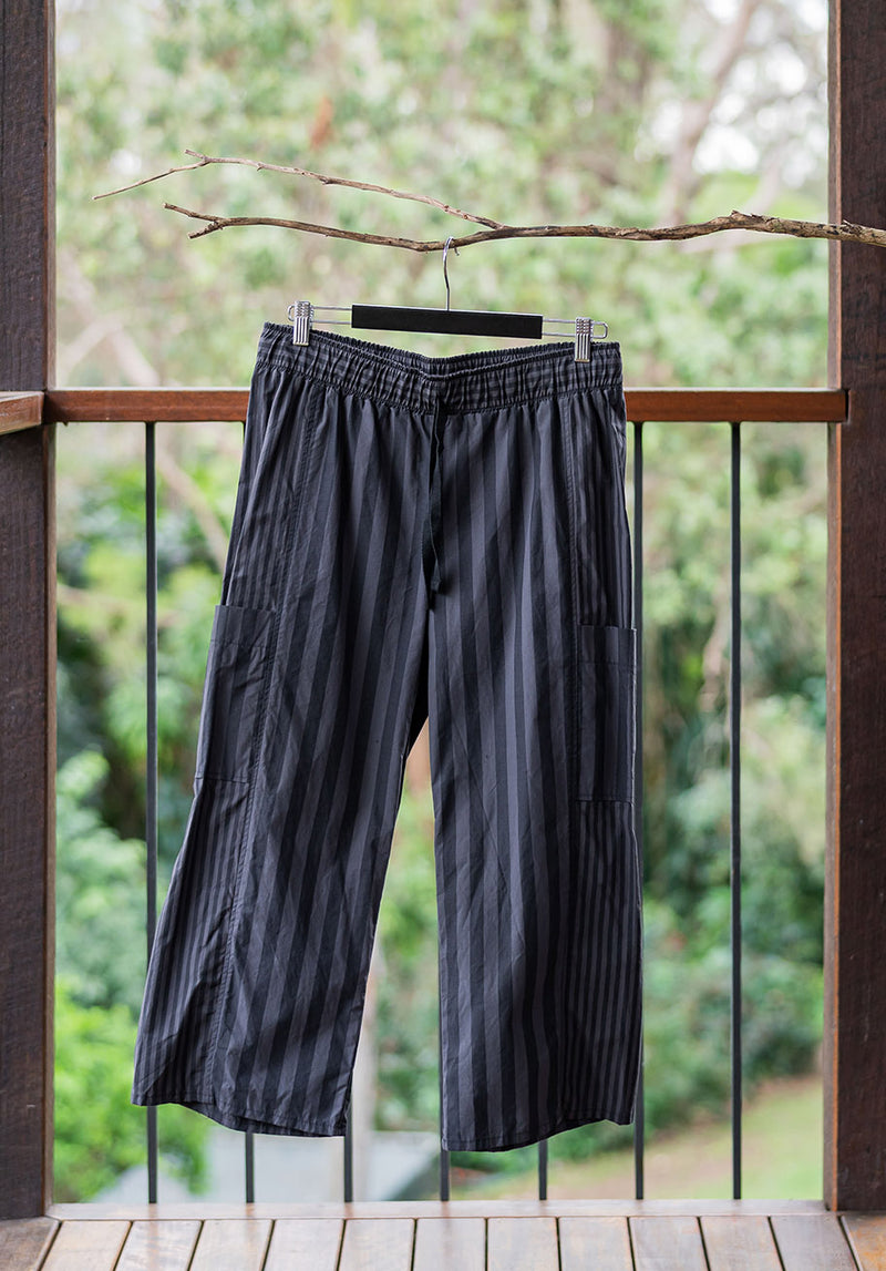 Montage pant grey stripes womens cotton pants online clothing