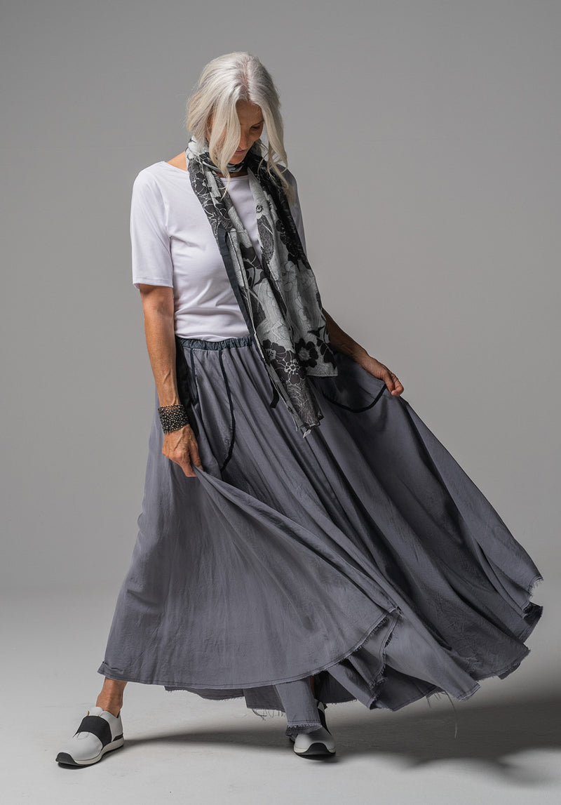 Montage scarf black grey cotton silk sustainable scarfs Australia