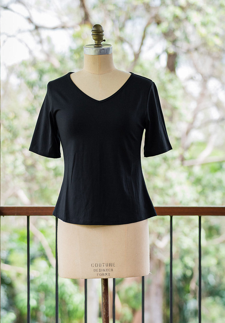 australian made bamboo clothing, black womens top Australia