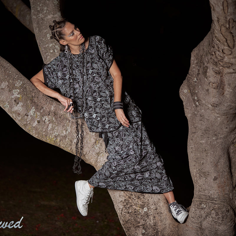 vegan clothing, ethical organic cotton, organic cotton dresses, printed dresses, winter dresses, ethical clothing australia