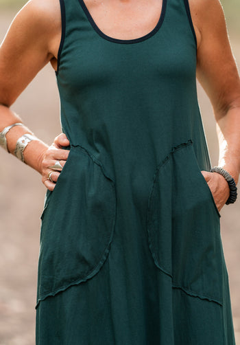 Abby midi dress juniper organic cotton