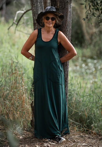 Abby maxi dress juniper organic cotton
