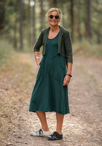 Abby midi dress juniper organic cotton