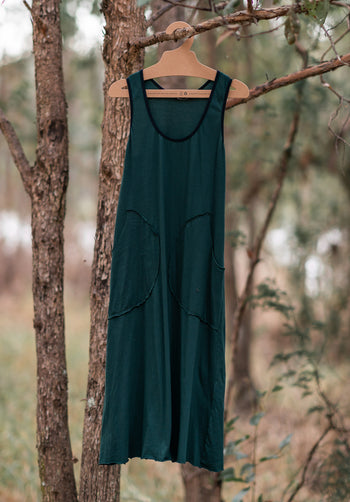 Abby midi dress juniper organic cotton