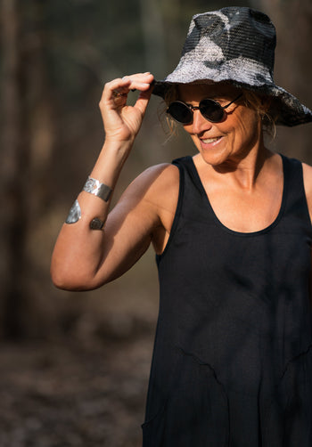 Abby midi dress black organic cotton