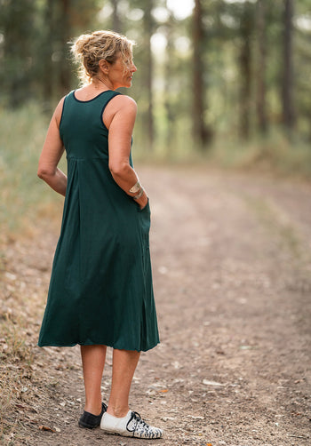 Abby midi dress juniper organic cotton