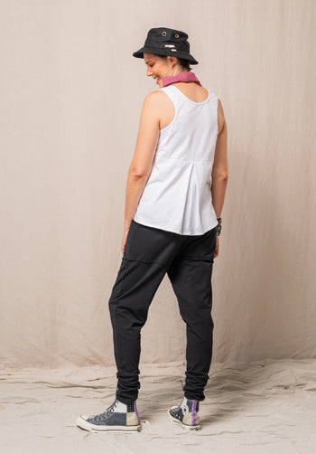 Abby top white stretch cotton
