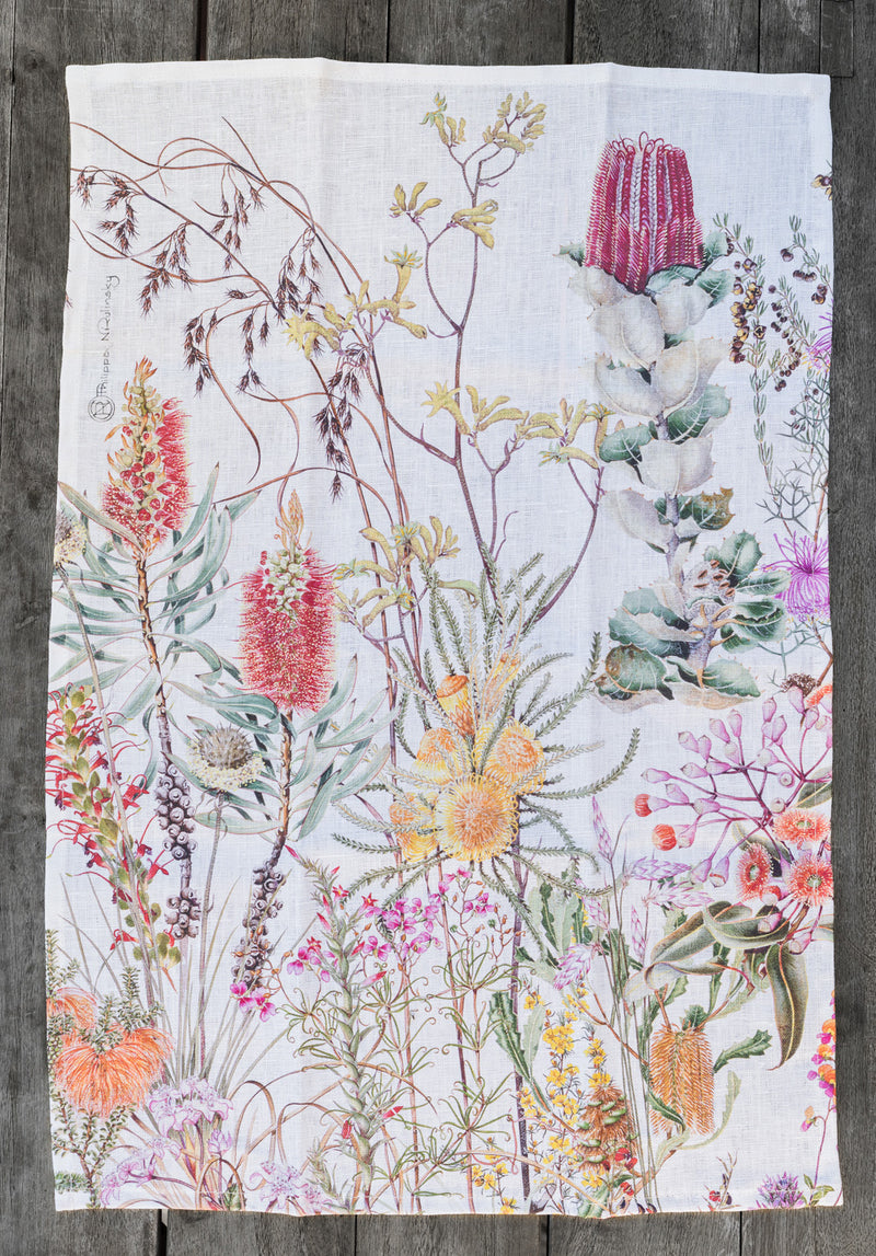 Albany Region Wildflowers - Linen Tea Towel