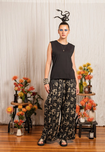 Sprig Pants Stitched Print