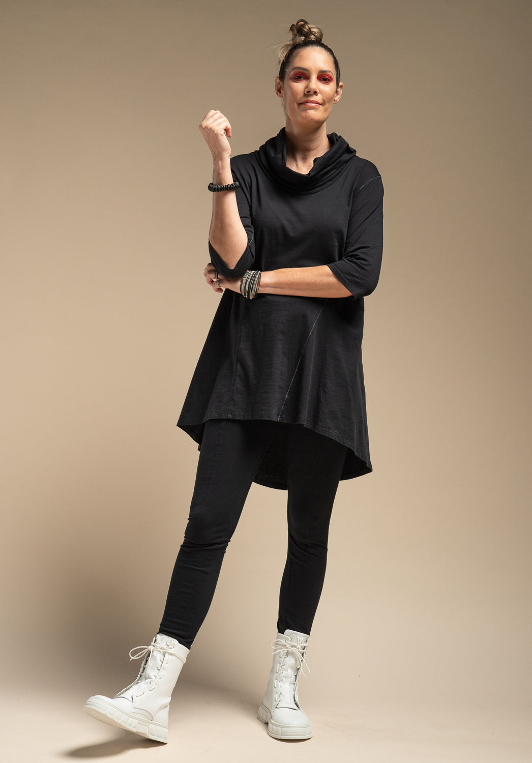 Wear Cotton Tunic Tops For Leggings Astrid Tunic Black Australian