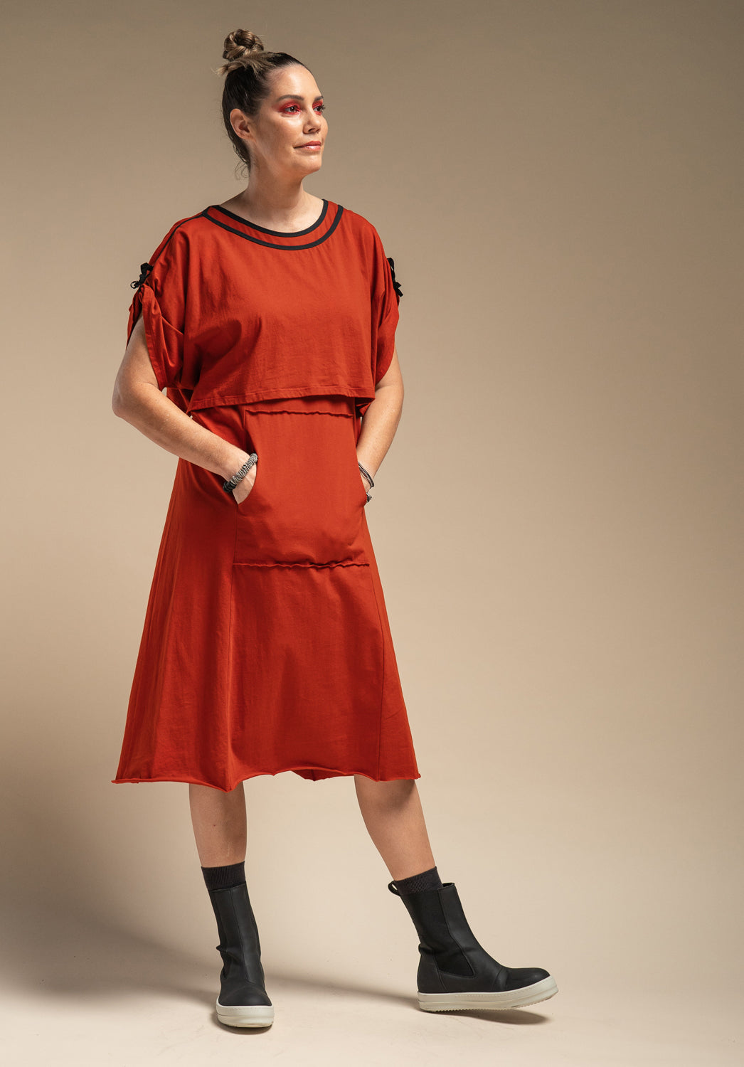 Blythe orange cotton dress ladies