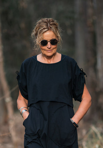 Aura top black organic cotton