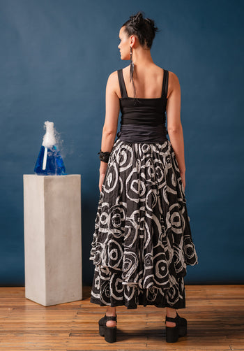 patterned silk/cotton petticoat made in australia, black summer skirts