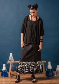 australian made womens black silk skirt summer