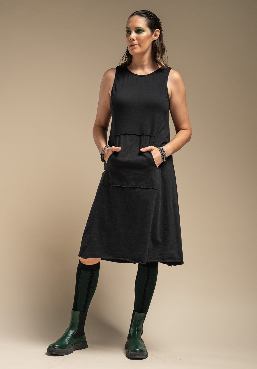 Blythe black organic cotton dress | Australian made clothes Blythe black organic cotton dress | Australian made clothes