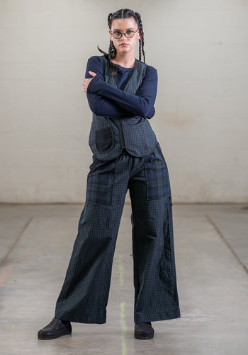 Carrie vest Japanese yarn dyed check