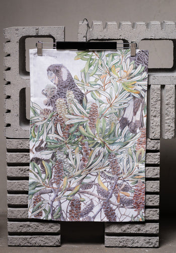 Carnaby's Cockatoo - Linen Tea Towel