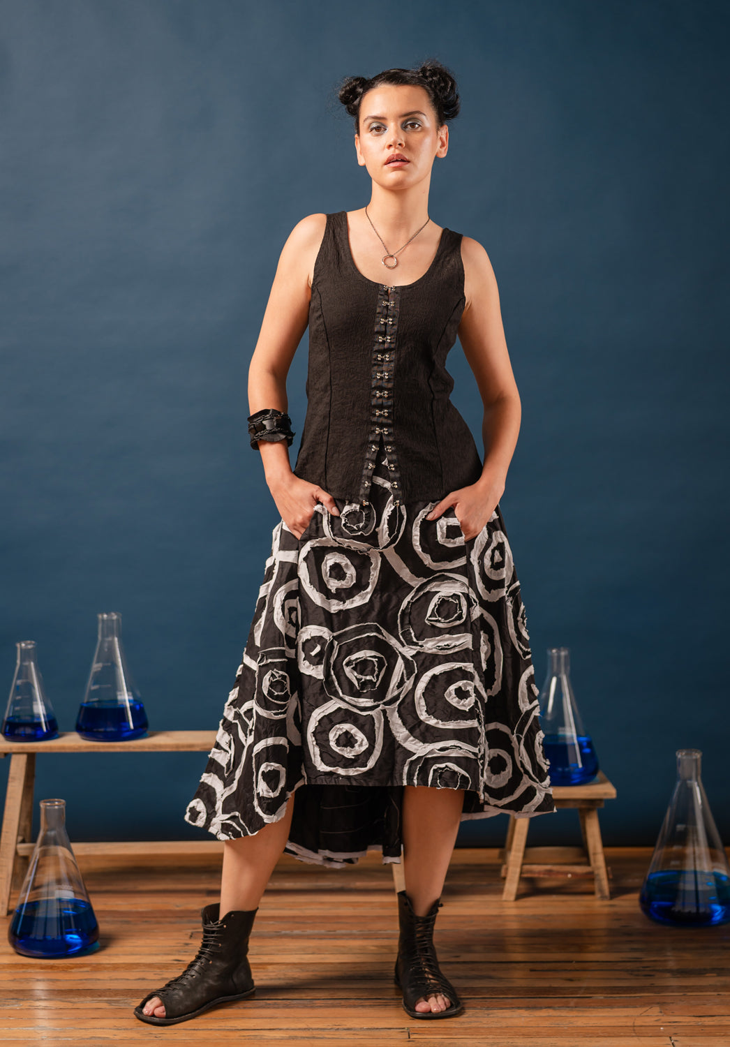 womens black summer skirt made in australia