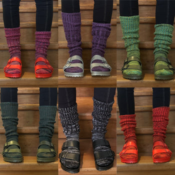 Mongrel Knitted Wool Socks - Purple