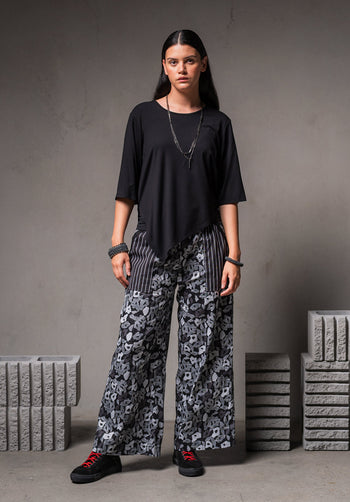 wide leg pants ladies, cotton pant, older women's clothing