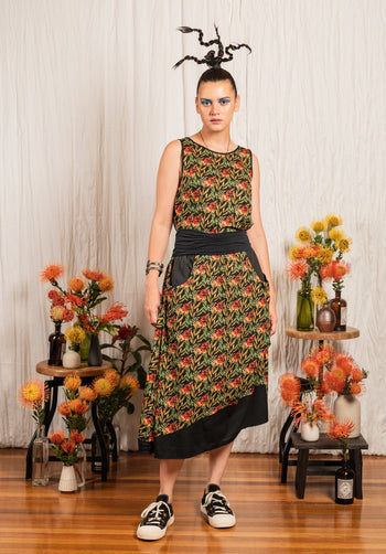 Dixie Skirt Floral Print Black