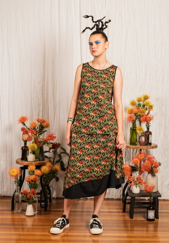 Dixie Skirt Floral Print Black