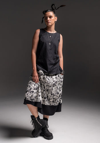 Monarch top Black Japanese Cotton