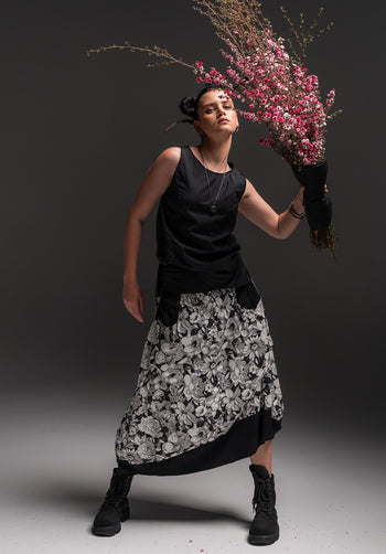 Monarch top Black Japanese Cotton