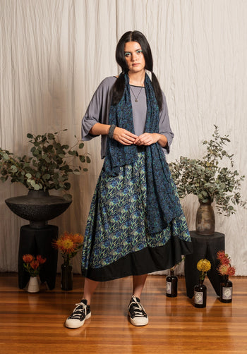 Dixie Skirt Floral Print Ink