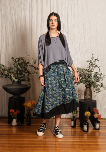 Dixie Skirt Floral Print Ink