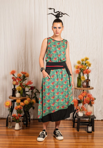Dixie Skirt Floral Print Turquoise