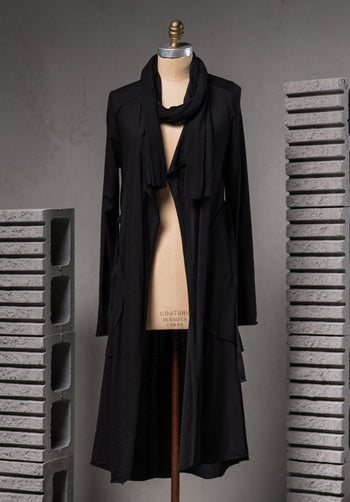 Facade coat black merino
