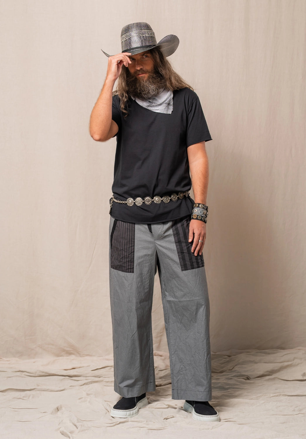 Drift pant grey marle cotton