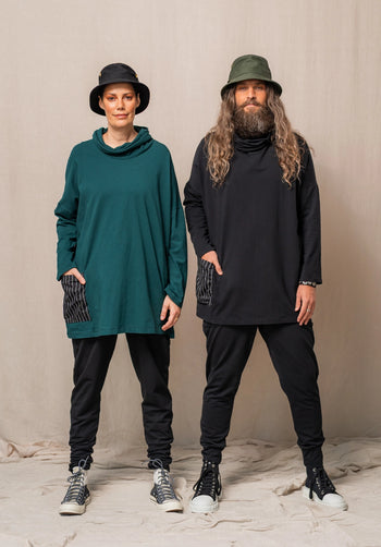 Parallel pants black organic cotton