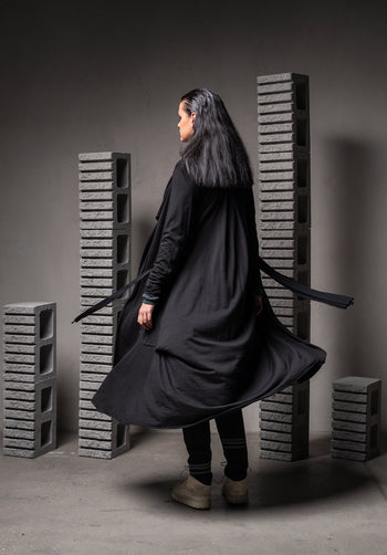 black wool coats womens, cardigan sweater for women, merino long coat 