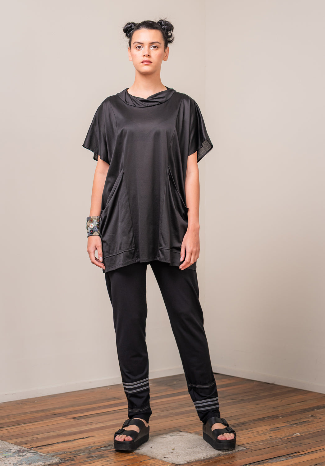black supima cotton tunic made in australia ethically 