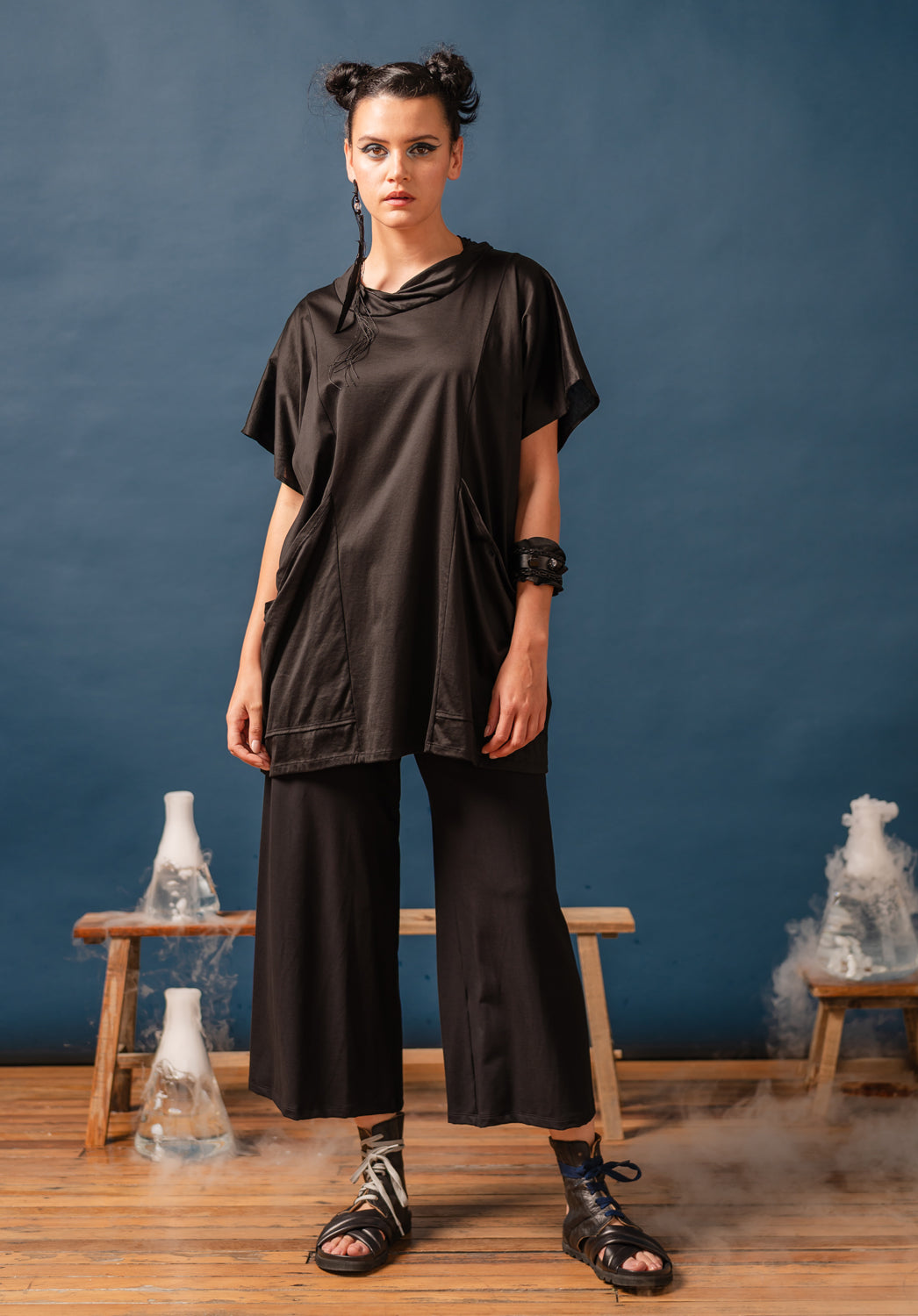 black supima cotton tunic made in australia ethically 