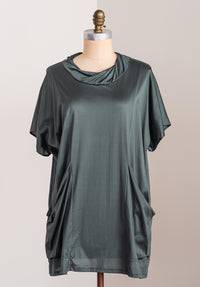 mannequin wearing a lichen green supima cotton tunic 100% australian made