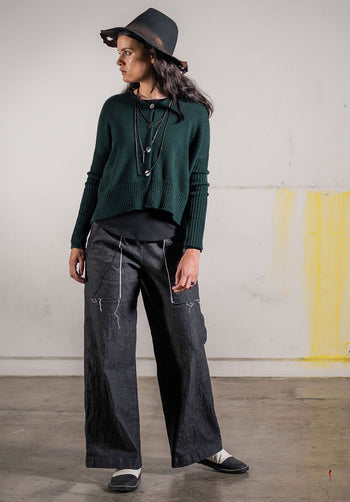 Helen Pant Japanese black denim